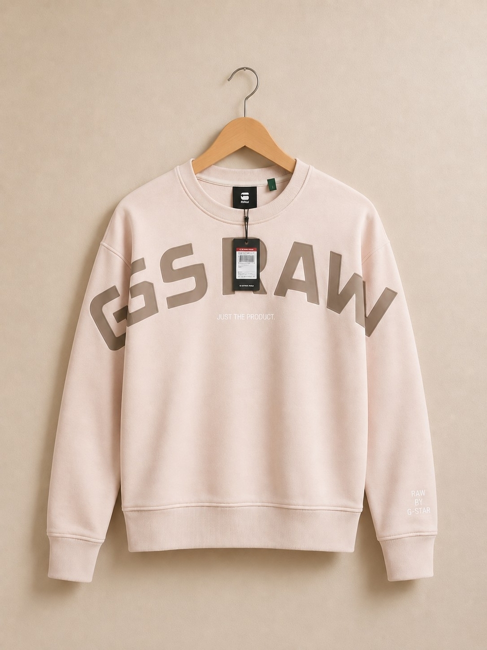 G-Star Pink Crewneck Sweatshirt with Black Logo